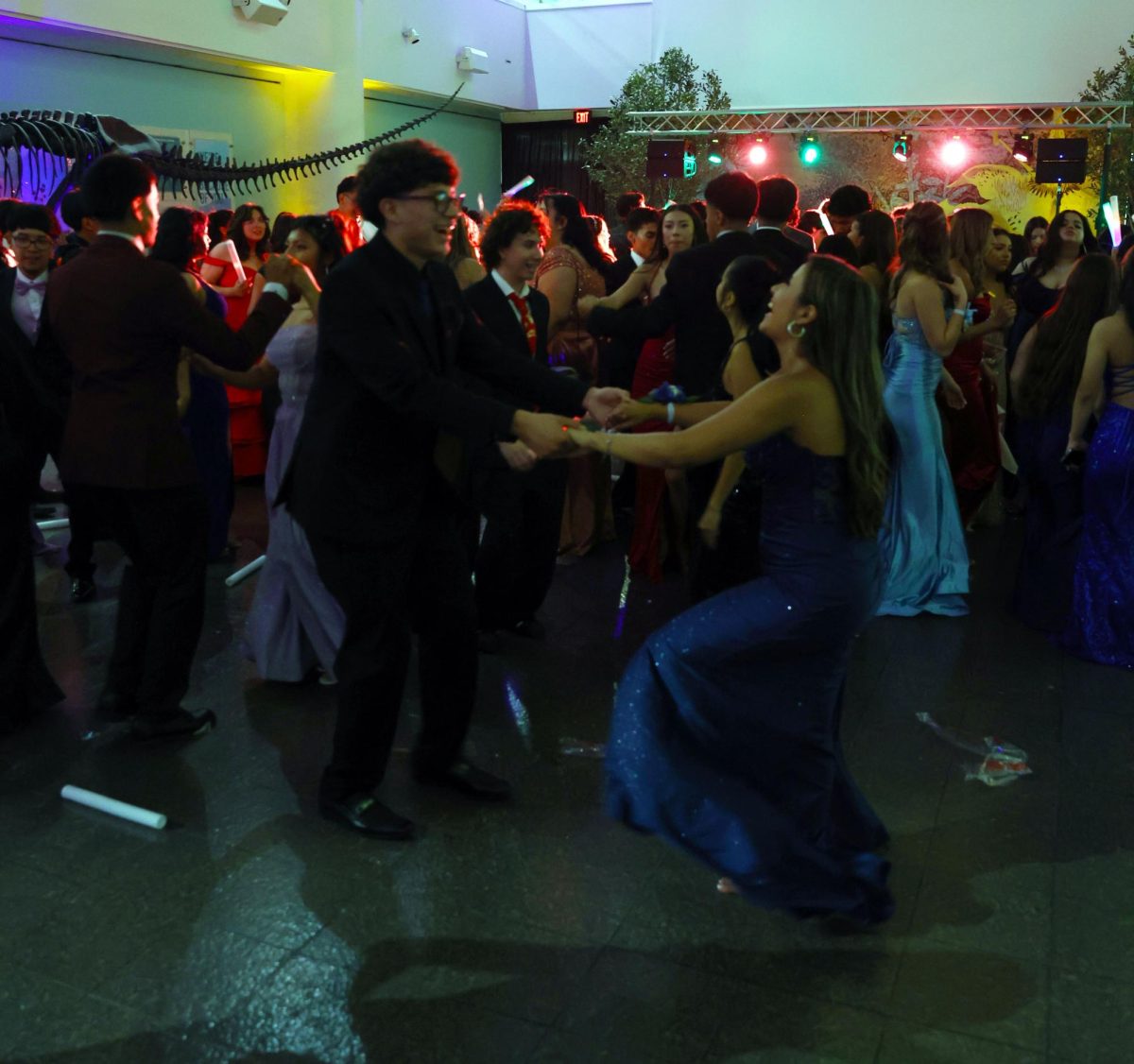 Students dance during Prom, celebrating the end of the school year. 