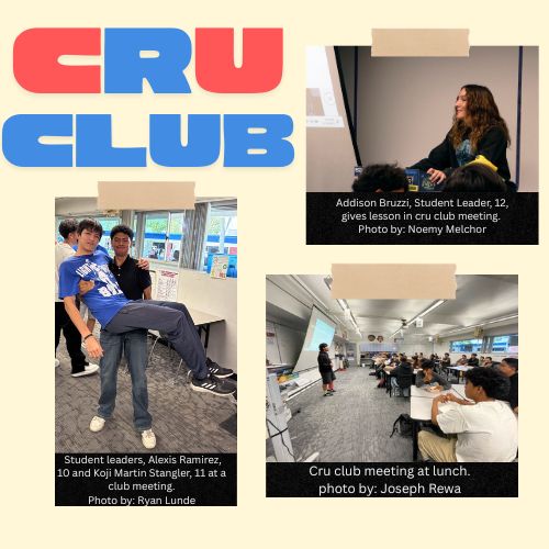 Student Leaders demonstrate what a Cru club meeting looks like.