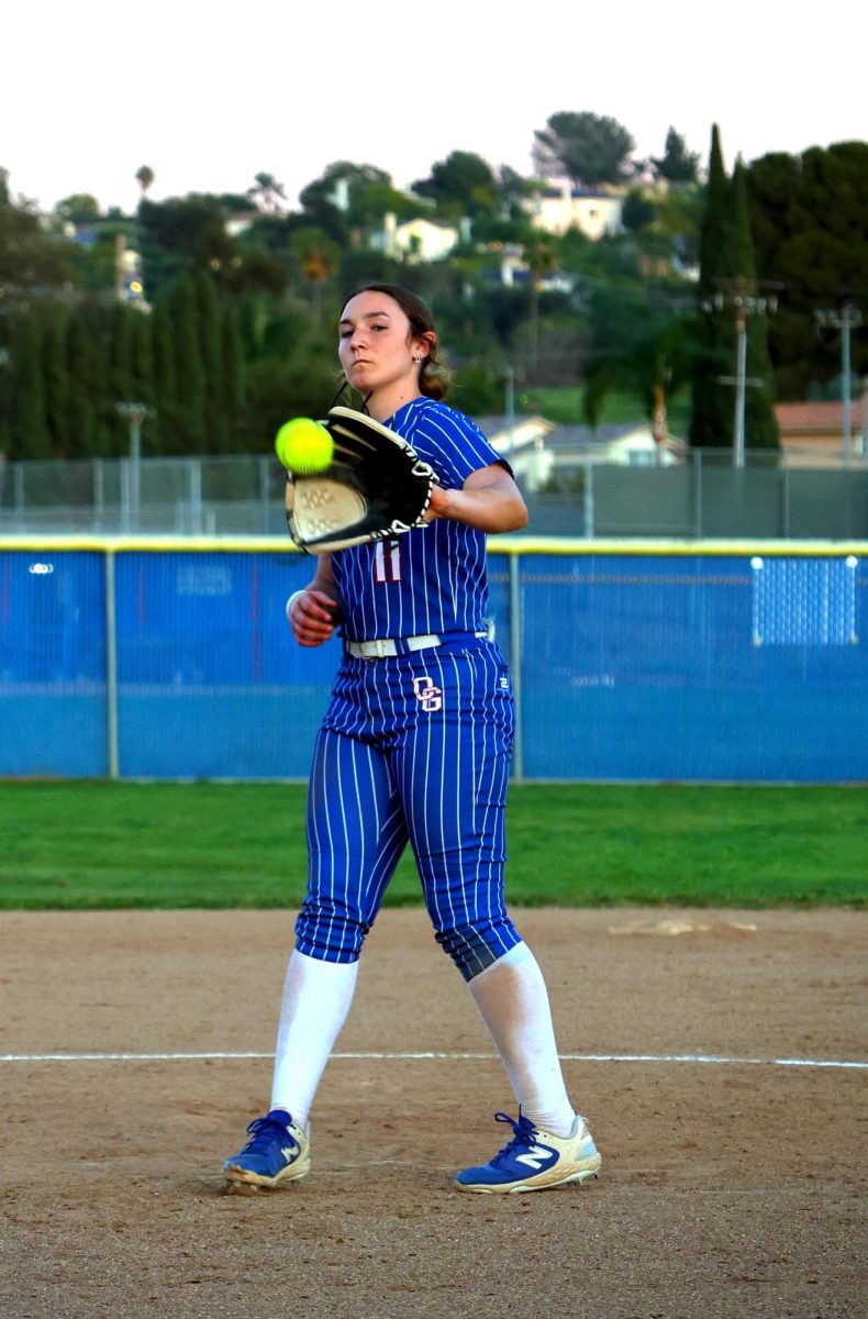 Catch! Athlete of the year, Addison Bruzzi, 12, catches the ball as her teammate passes the ball back.